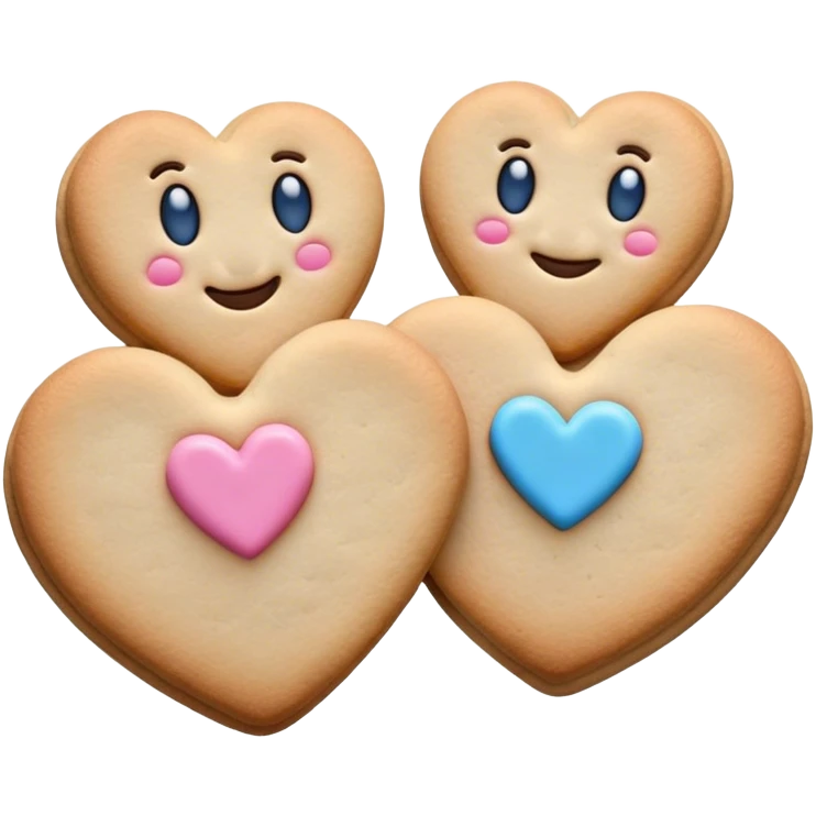 Cookie heart twins  emoji