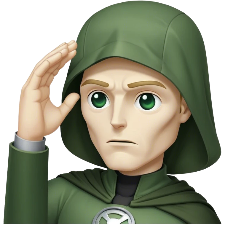 Dr doom salute hand on forehead emoji