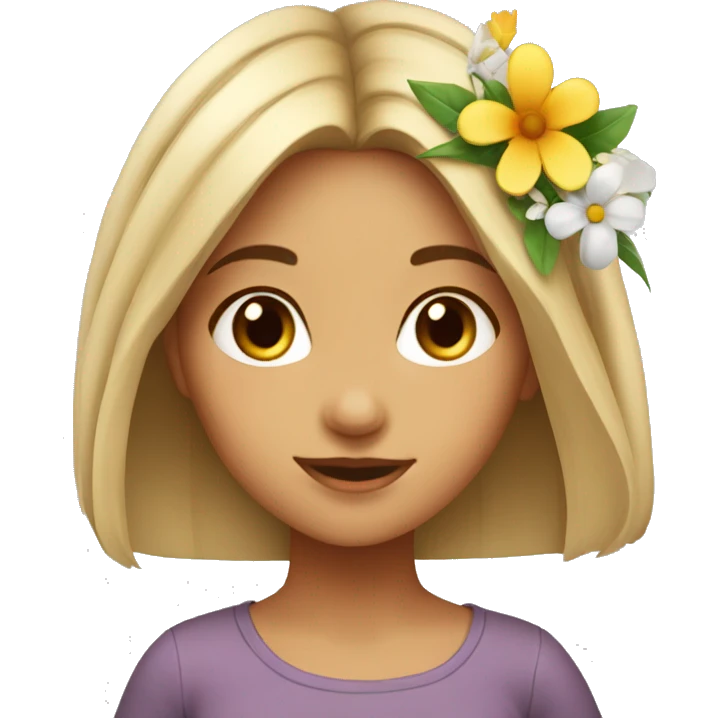 local girl with flower in hair emoji