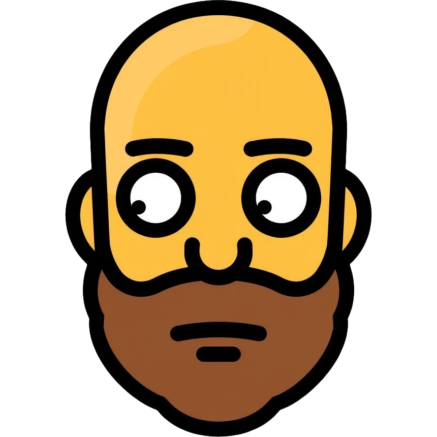 Omar Simpson character with bald head, round eyes, and stubble beard emoji