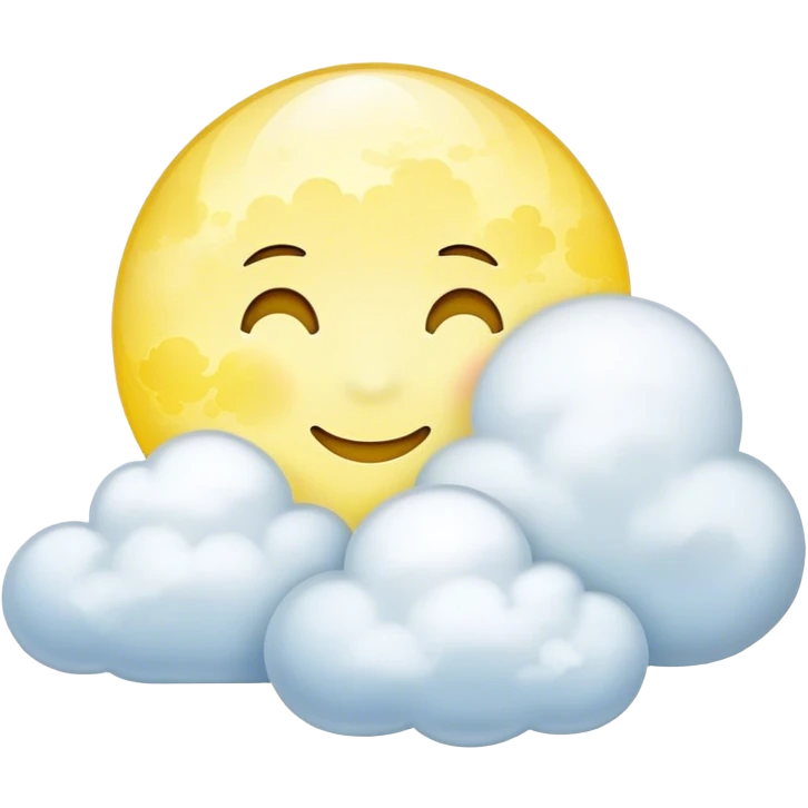 Yellow Moonlight and mini clouds with beautiful finish  emoji