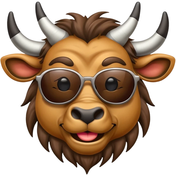 happy gnu wearing sunglasses emoji