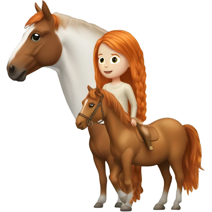 Ginger girl and horse combined  emoji