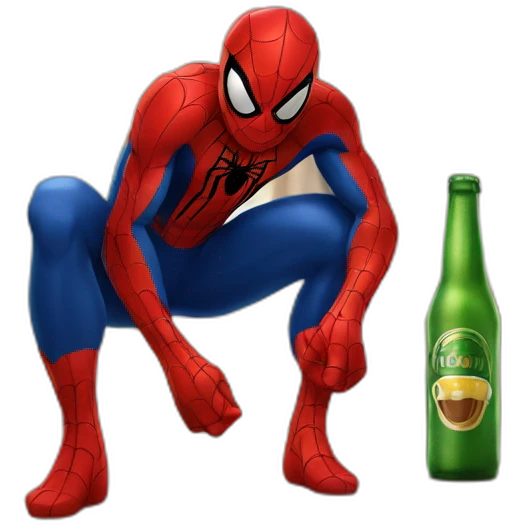 spiderman tomando cerveza emoji