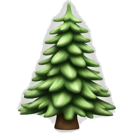  actual white fir christmas tree isolated.  emoji