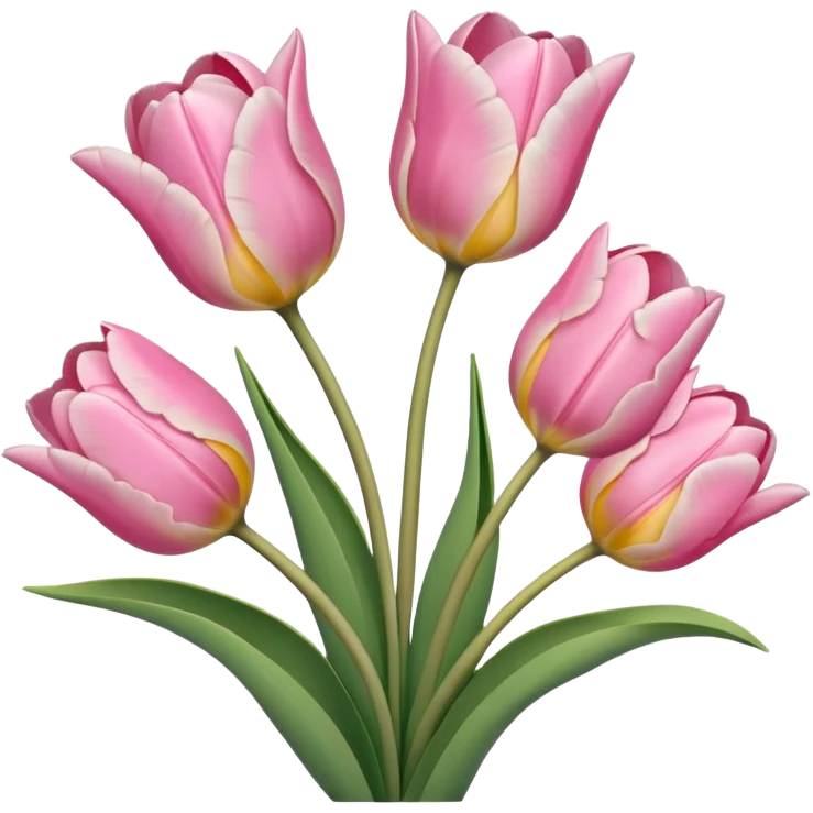 Aesthetic and adorable tulips soft pink emoji
