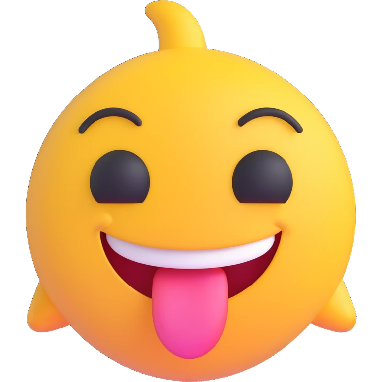 winking face with tongue out 3D emoji emoji