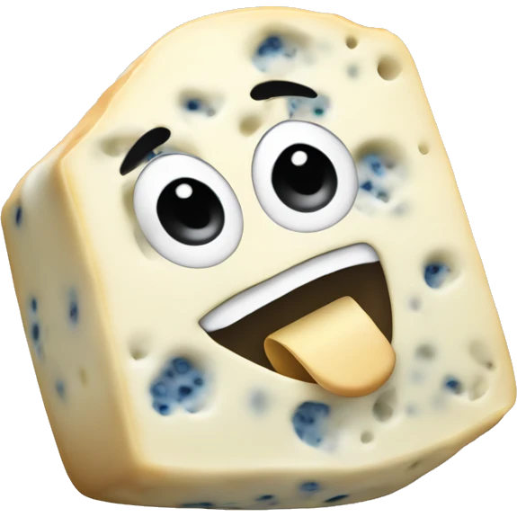 Roquefort cheese with a big laugh  emoji