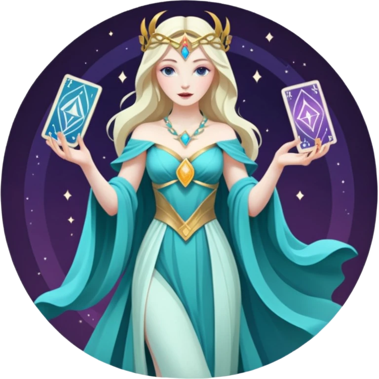 fantasy magic goddess tarot card low poly emoji