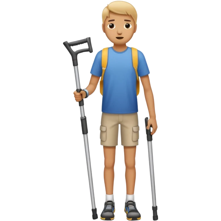 Create a person with crutches and has a broken leg emoji