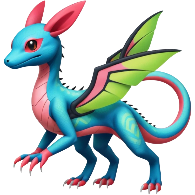 Salandit-Tropius-Flygon-Sylveon-Umbreon-fusion-Pokémon-hybrid-creature  emoji