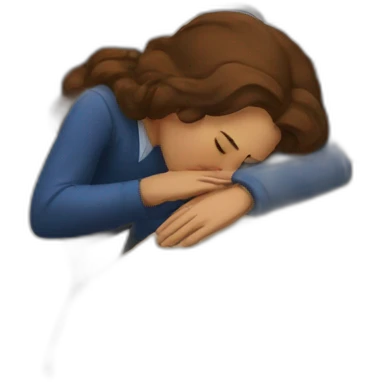 Brown hair student sleeping in class emoji