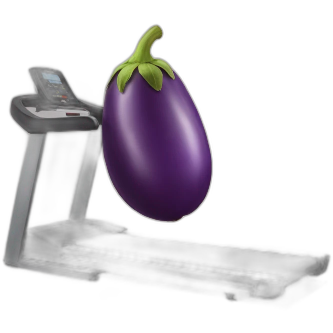 Eggplant on a treadmill emoji