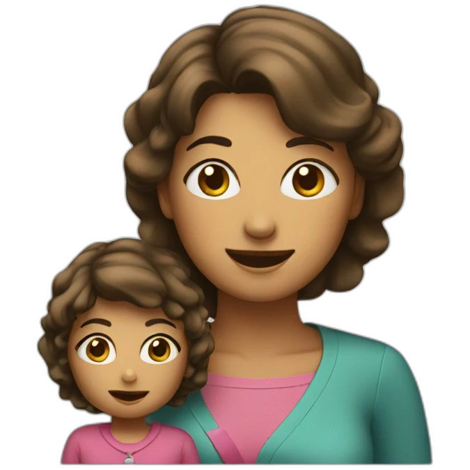 Mom and daughter speaking  emoji