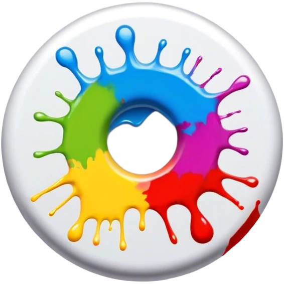 splash paint, colorful button with paint splatter and beveled edges emoji