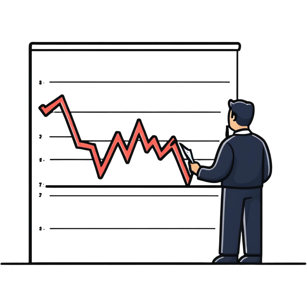 forex trader looking at rising chart emoji