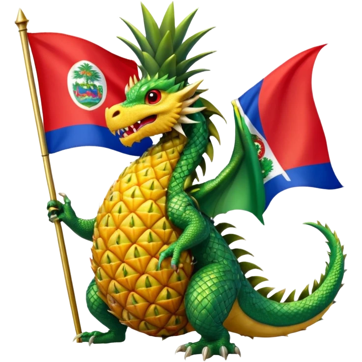 Dragon with the flag of costa rica and a pineapple emoji