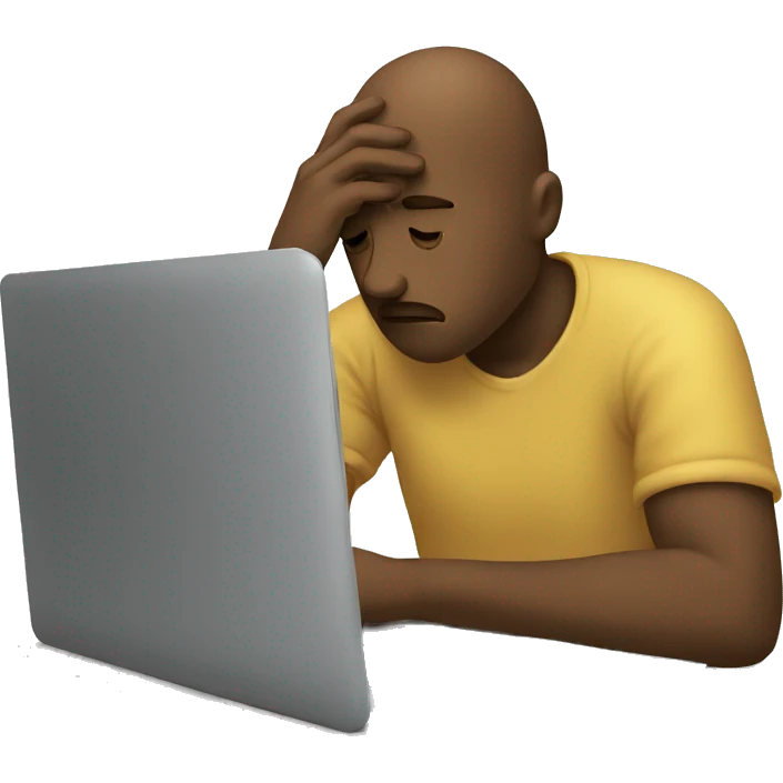 sad Men behind laptop emoji