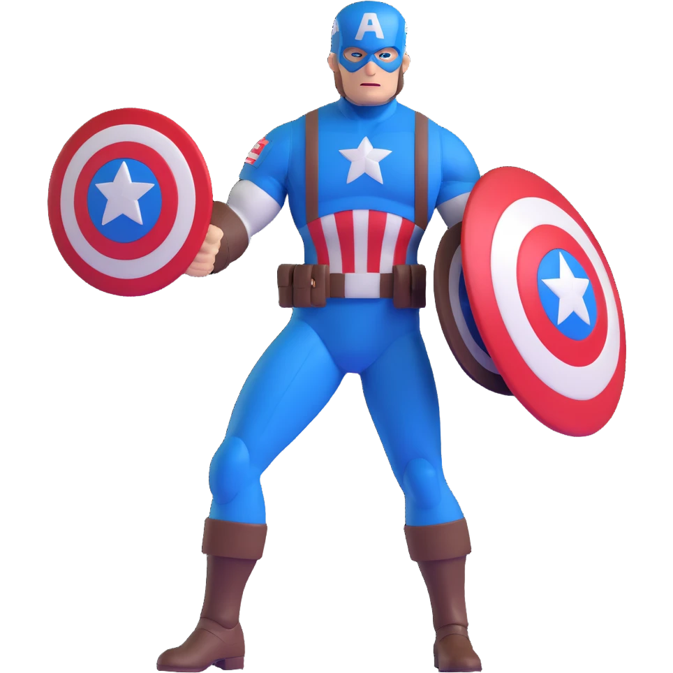 captain america with red white and blue shield emoji