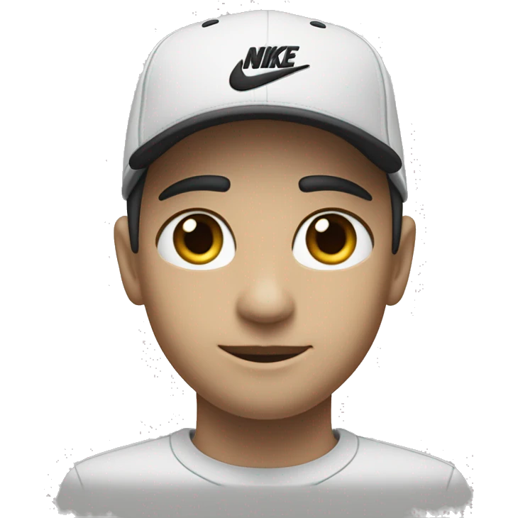 Una gorra nike en una persona blanca con sueter negro y pasamontañas  emoji