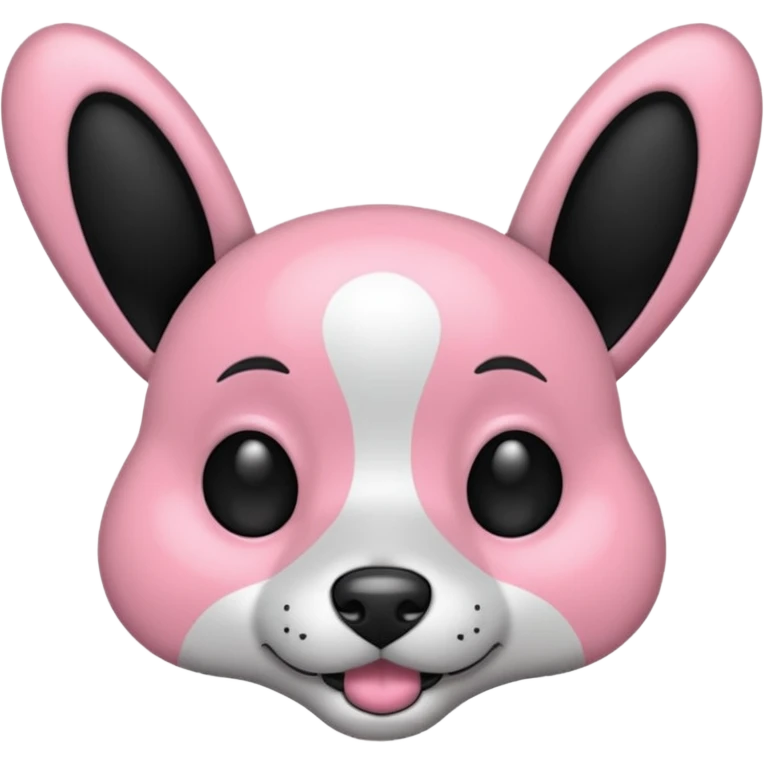 genera un aereo da volo rosa e nero con le orecchie  da cane emoji