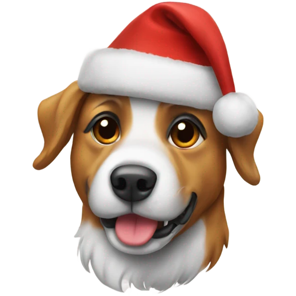Dog in a Christmas hat  emoji