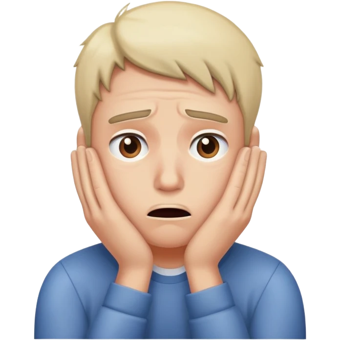 Person stressed because of Genmoji emoji