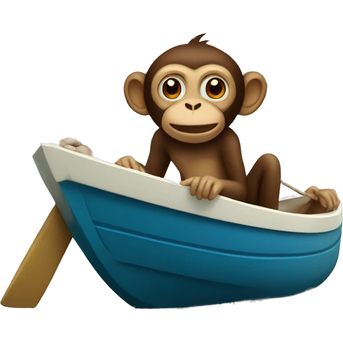 monkey in boat emoji