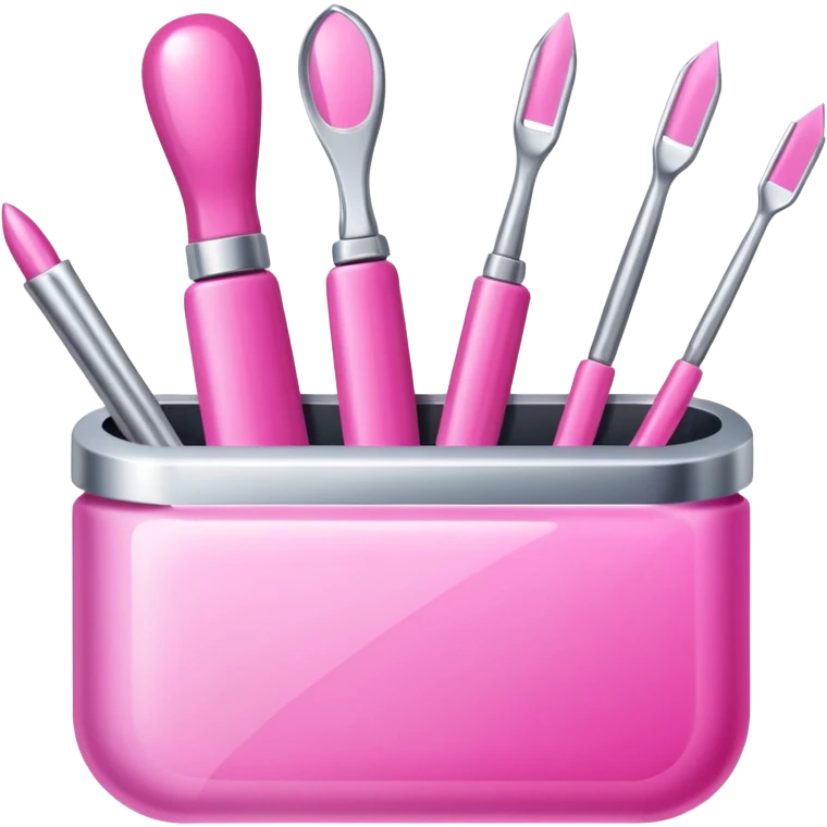 Create an icon using tools used by manicurists; use pink tones. emoji