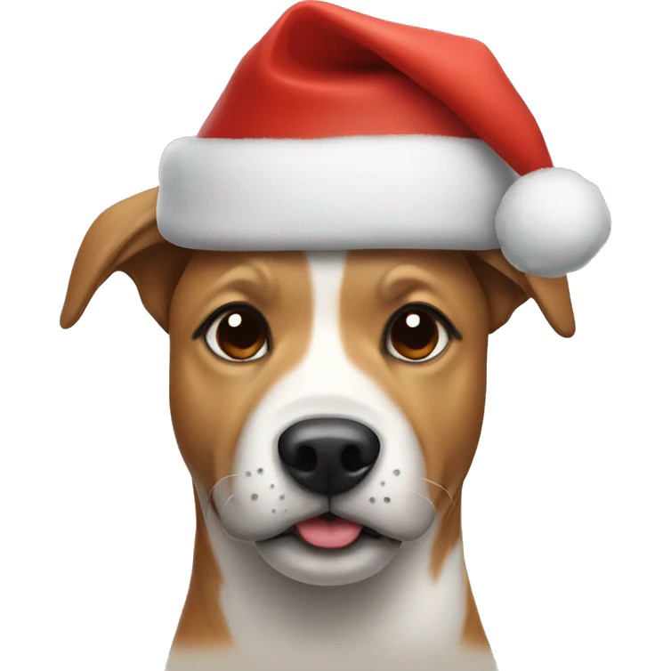 Dog with Christmas hat emoji