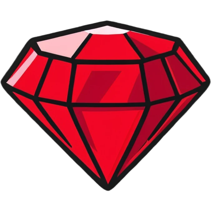 ruby gemstone with facets emoji