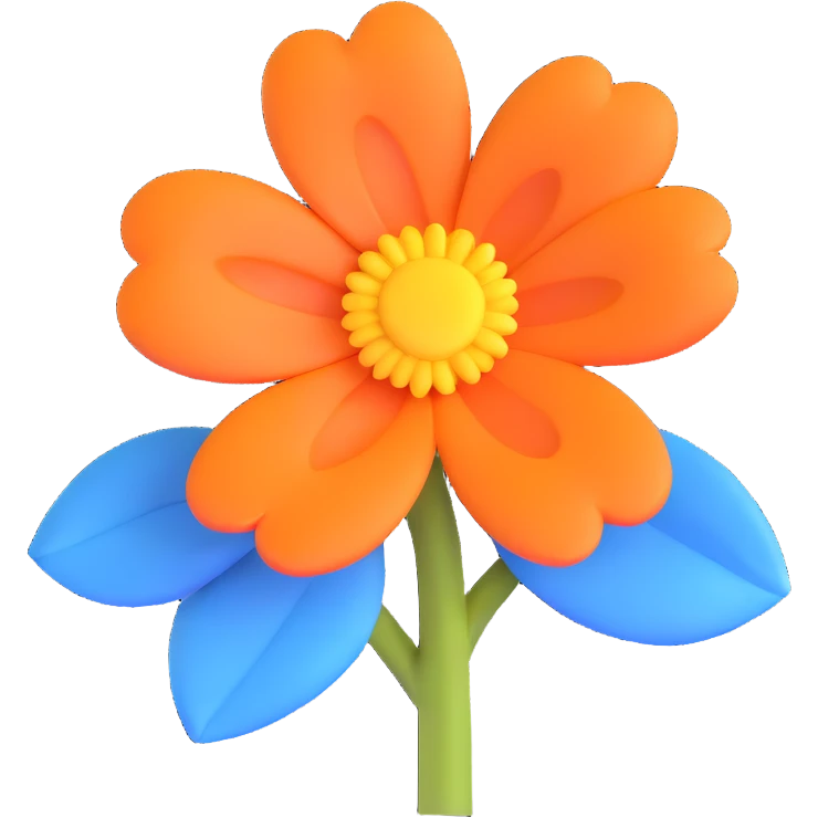 blue flower emoji