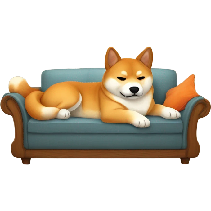shiba inu lounging on couch emoji