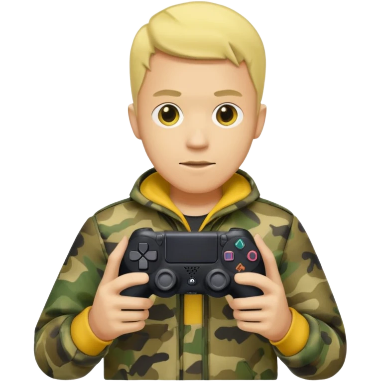 yellow homme-avec-manette-ps4-camouflage (not human) emoji