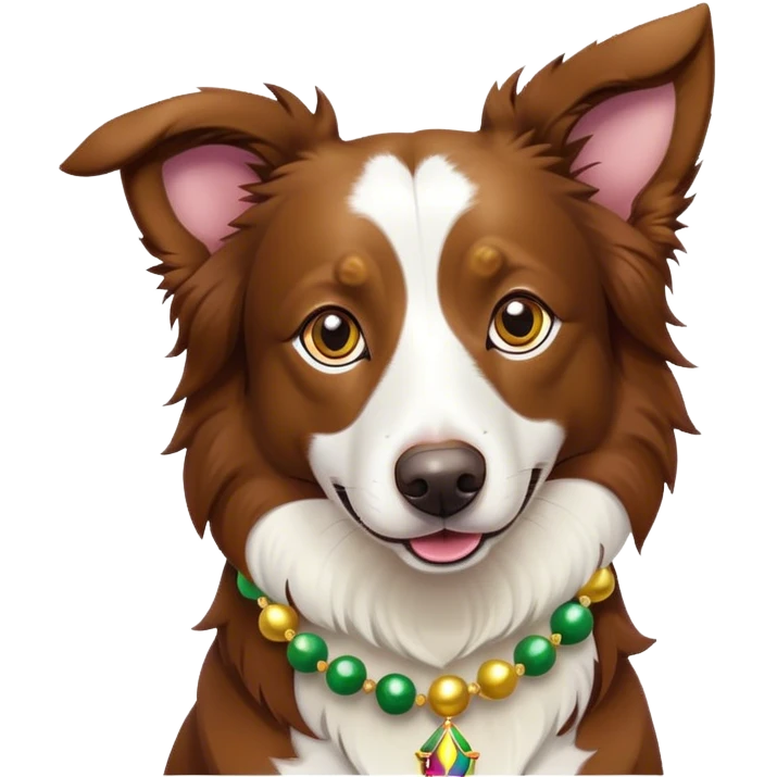 Border collie Mardi Gras emoji
