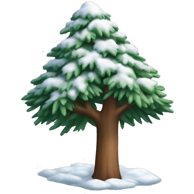 Pine tree covered in snow emoji