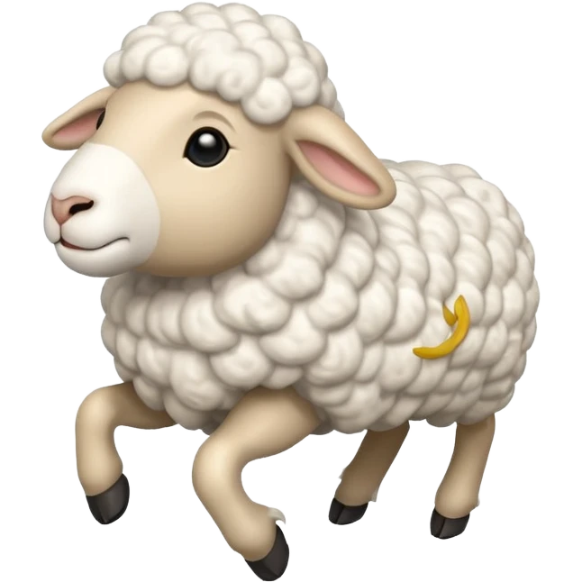 High resolution of A  running sheep emoji