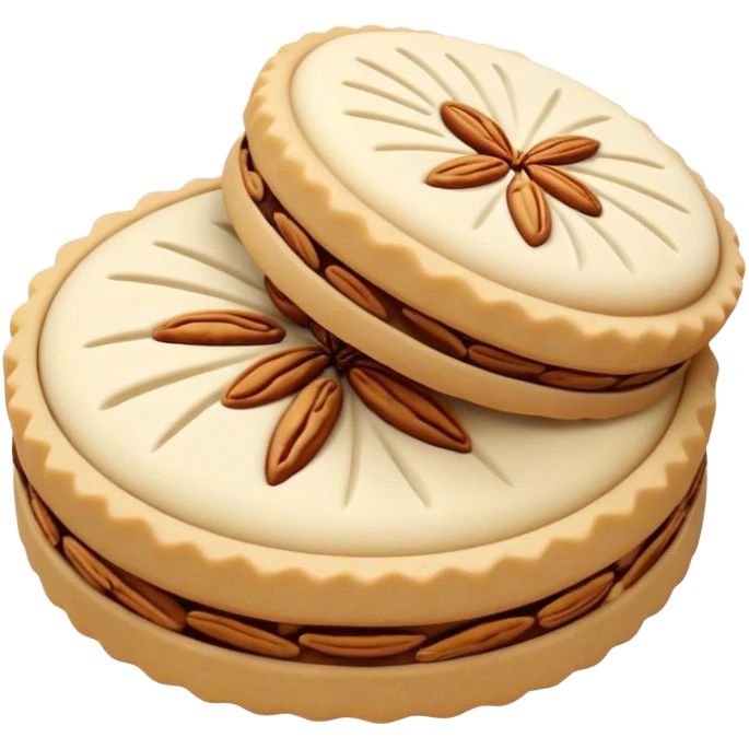 Cinematic Realistic Ma'amoul Dessert Emoji, featuring delicate shortbread cookies filled with dates or nuts rendered with intricate detail and warm, inviting lighting. emoji