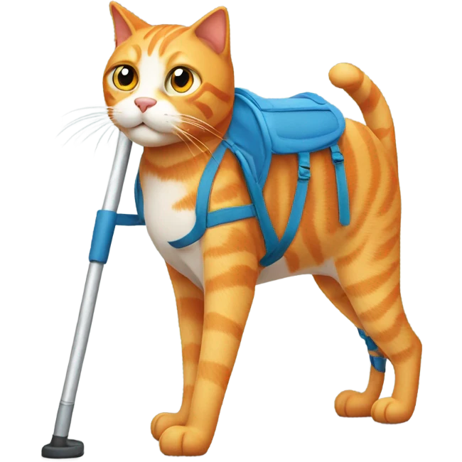Orange cat on crutches  emoji