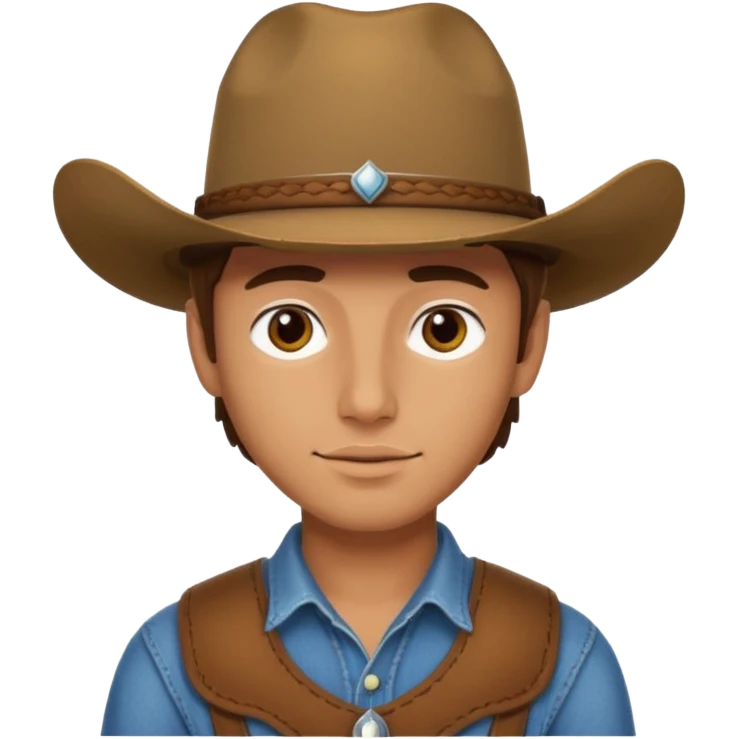 Cara de un vaquero guapo joven  emoji