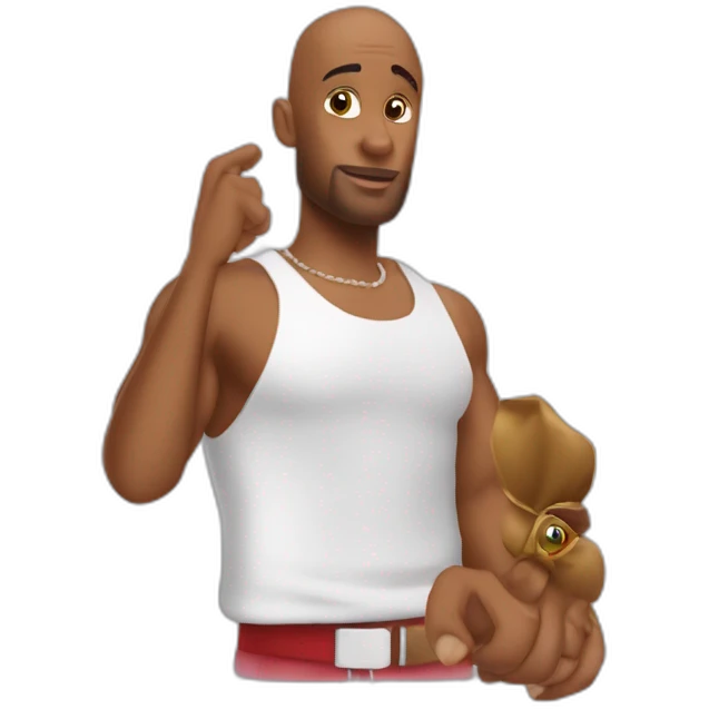 Booba qui fait un doigt d'honneur emoji