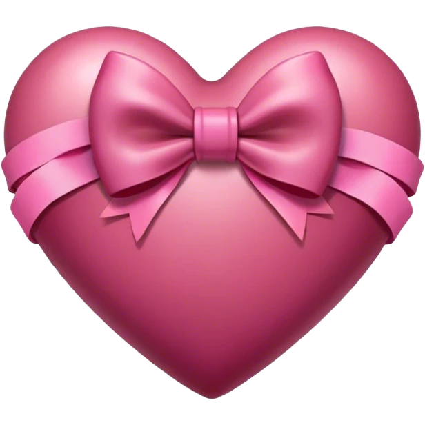 Burgundy heart with a pink bow in the middle emoji
