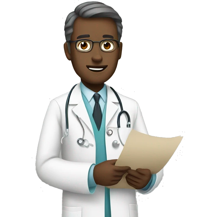 doctor with paper emoji