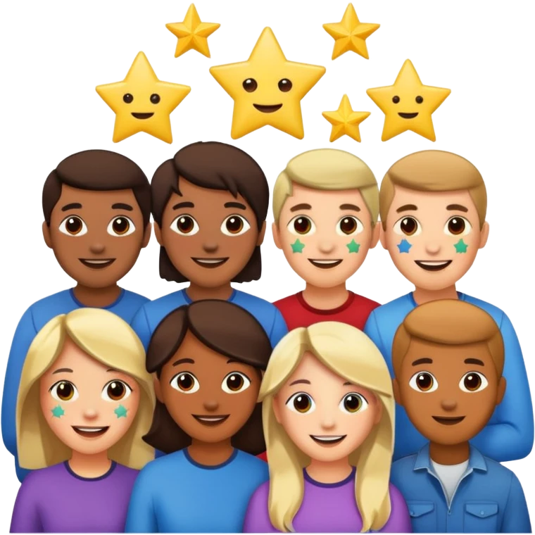 people with star stickers on their faces emoji