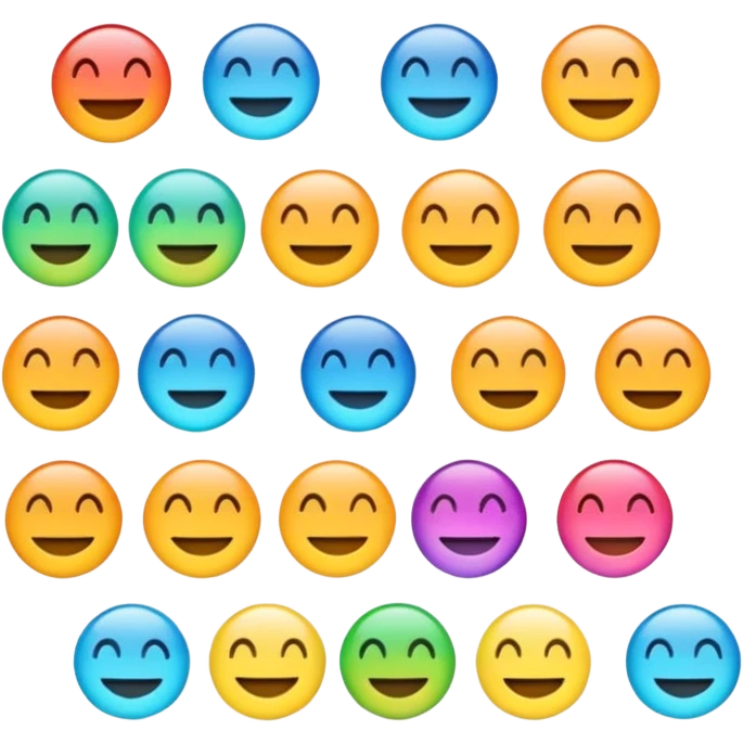 Emoji word “Metafora”, each letter as a metaphor, glossy emoji style, bright gradient, rounded vector, transparent background, PNG emoji