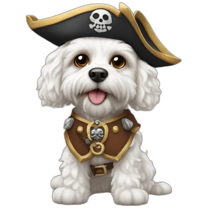 White cavapoo as pirate from World of Warcraft  emoji