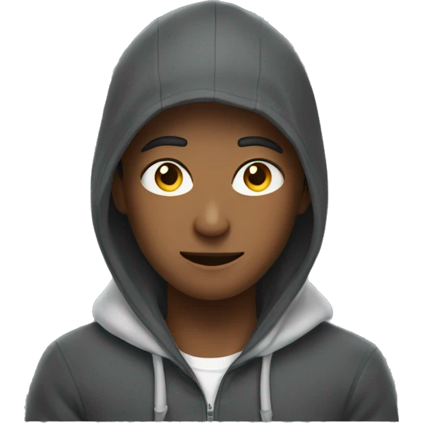 Man with hoodie looks after woman. emoji