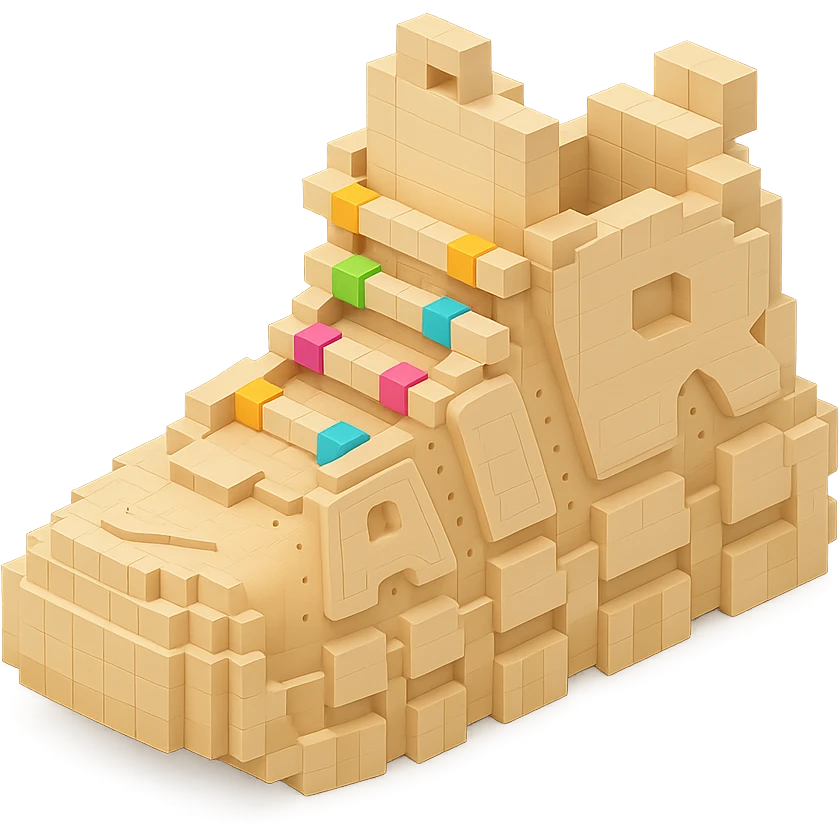 Nike Air More Uptempo sneakers in beige with subtle colorful beads on the laces emoji