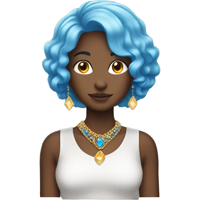 blue-haired girl with jewelry emoji