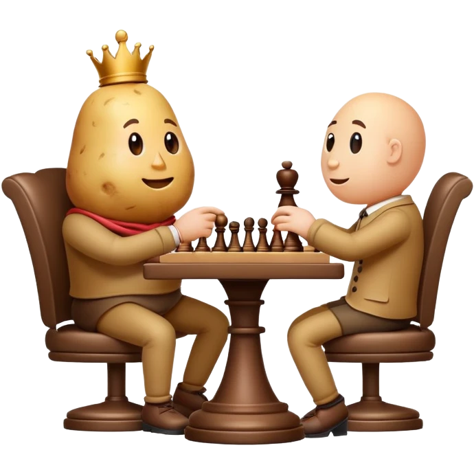 Potato playing chess emoji